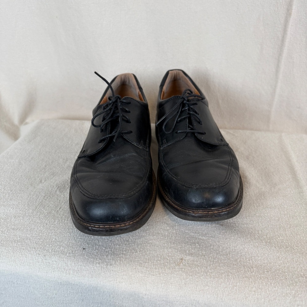 Ecco Black Leather Lace Up Dress Shoes‎ Men Size 11 EU45 Comfort Casual Work